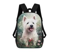 sinyumoney Westie Dog Watercolor School Backpack School Secondary High School College Backpack Travel for Men, Women & Teenage Boys 17inch