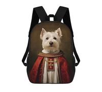 sinyumoney Westie The Pope Backpack School Bag School Secondary High School College Backpack Travel for Girls Boys Teenage 17inch