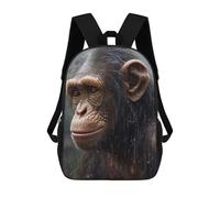 sinyumoney Wet Chimpanzee CloseUp School Backpack Water Resistant Computer Rucksack for Campus Outdoor Travel Sports 17inch