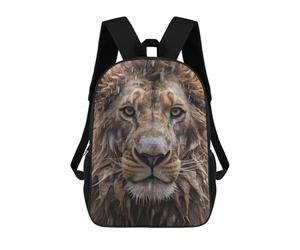 sinyumoney Wet Lion CloseUp School Backpack Daypacks Business Backpack Water Resistant Bookbag for Men/Women 17inch