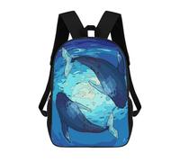 sinyumoney Whale 3D Printed Children's School Backpack for Kids High Capacity Travel Rucksacks Book Bags Kids School Bag Back Pack 17inch