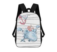 sinyumoney Whale Anchor Ocean KidsArt School Backpack Rucksack Casual Daypacks School Work Travel Bag for Camping Outdoor Adventures And Daily Travel 17inch