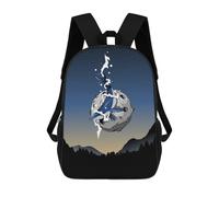 sinyumoney Whale And Big Moon Backpack School Lightweight Casual Daypack School Backpacks for Boys/Girls/Teenagers 17inch