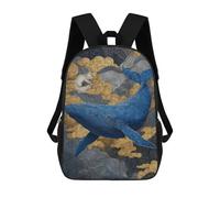 sinyumoney Whale And Fox in Clouds Backpack School Bag Work Laptop Backpack Rucksack Bag for Boys/Girls/Teenagers 17inch