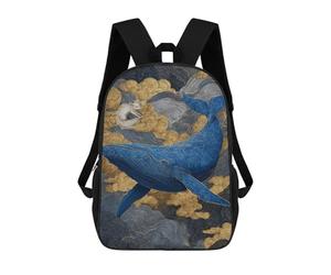 sinyumoney Whale And Fox in Clouds Backpack School Bag Work Laptop Backpack Rucksack Bag for Boys/Girls/Teenagers 17inch