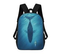 sinyumoney Whale And Kayak Underwater Encounter Children's School Backpack 3D Printed for Kids Travel Rucksacks Book Bags Kids School Bag 17inch