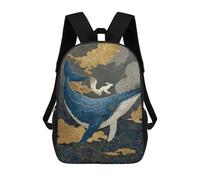 sinyumoney Whale And Rabbit in Clouds Rucksack Water Resistant Travel Backpack Computer Bag for Teenage Girls Boys Women Men 17inch