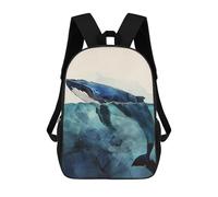 sinyumoney Whale Animal Art School Backpack Daypacks Business Backpack Water Resistant Bookbag for Campus Outdoor Travel Sports 17inch