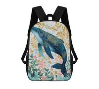 sinyumoney Whale Art Print, Ocean Decor Backpack School Bag Travel College Rucksack Backpacks for Girl, Teen Girls 17inch