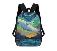 sinyumoney Whale Aurora Reflection Painting School Bags School Secondary High School College Backpack Travel for Men, Women & Teenage Boys 17inch