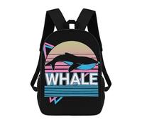 sinyumoney Whale Backpacks Kids Student Schoolbag,3D Printed Backpacks,Elementary And Middle School Students Backpacks for Boys Girls 17inch