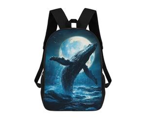 sinyumoney Whale Breach, Moonlight Ocean Backpack School Bag Daypacks Business Backpack Water Resistant Bookbag for Men/Women 17inch
