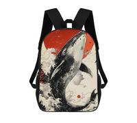 sinyumoney Whale Breaching Animal Backpacks Kids Student Schoolbag,3D Printed Backpacks,Elementary And Middle School Students Backpacks for Boys Girls 17inch