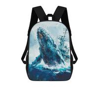 sinyumoney Whale Breaching Ship Children's School Backpack 3D Printed for Kids Travel Rucksacks Book Bags for Boys Elementary School Students 17inch