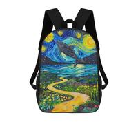 sinyumoney Whale Dream Pathway Painting Backpack School Bag Daypacks Business Backpack Water Resistant Bookbag for Girls Boys Teenage 17inch