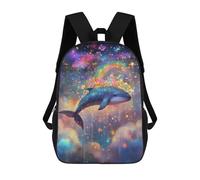 sinyumoney Whale Dreams in Rainbow Sky Rucksacks 3D Printed Children 17inch Backpacks Fashion Casual Daypack Travel Bags Outdoor Casual Daypack for Boy And Girl