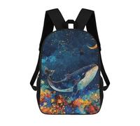 sinyumoney Whale Dreams Underwater-1 Backpacks Kids 17inch School Backpack School Bag 3D Printed School Bag for Boys Elementary And Middle School Students