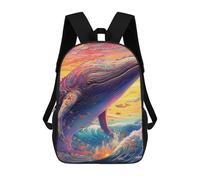 sinyumoney Whale Dreamscape-3 Backpack Schoolbags for Boys Girls Casual Sport Daypack Elementary Primary Large Capacity Bookbags 17inch