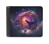 sinyumoney Whale Dreamscape 3D Print Clutch Purse ID Window Coin Slots Note Section Soft Convenient Purse Youth Guys 11.7cm*9.5cm