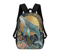 sinyumoney Whale Fantasy Artwork-2 Backpacks 3D Printed School Bag Casual Kids Fashion School Bag for Boys Middle School Students School 17inch