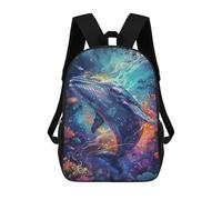 sinyumoney Whale Fantasy Underwater Scene Backpacks 3D Printed 17inch Kids School Backpack Outdoor Casual Daypack Casual Travel Bags for Middle School Students