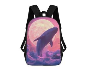 sinyumoney Whale Floating In Pink Sky School Backpack Business Laptop Rucksack Bag Unisex Casual Daypack for Boys/Girls/Teenagers 17inch