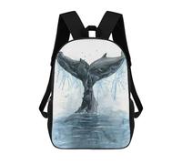 sinyumoney Whale Fluke Collage Children's Backpacks School Backpack 3D Printed Backpack for Kids Travel Rucksacks Book Bags Kids School Bag 17inch