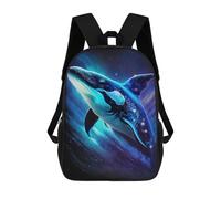 sinyumoney Whale Galaxy Art Print-3 17 Inch Backpack School Bag Rucksack for Girls Boys Large Capacity Kids Back Pack Lightweight School Bags for Children Students