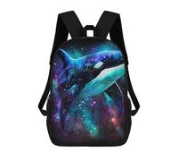 sinyumoney Whale Galaxy Art Print 3D Printed 17 Inch School Backpack Children's Backpacks 3D Printed Cool Knapsack for Boys Elementary And Middle