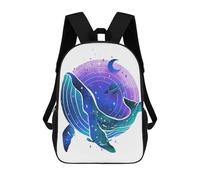 sinyumoney Whale Galaxy Watercolor School Bags Lightweight Casual Daypack School Backpacks for School/Work/Travel 17inch