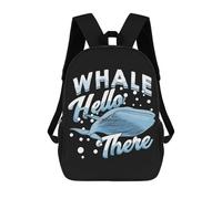 sinyumoney Whale Hello There School Backpack School Secondary High School College Backpack Travel for Men/Women 17inch
