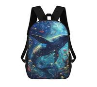 sinyumoney Whale in A Starry Sea Rucksacks 3D Printed Children Backpacks Fashion Casual Daypack Cute Travel Bags Outdoor Casual Daypack for Boy And Girl 17inch