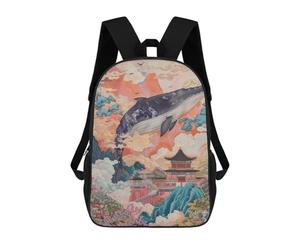 sinyumoney Whale in Chinese Landscape Painting Backpack School Bag Travel College Rucksack Backpacks for Girl, Teen Girls 17inch