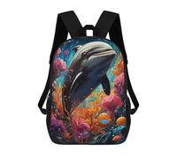 sinyumoney Whale in Coral Paradise 3D Printed Children's School Backpack for Kids Travel Rucksacks Book Bags Kids School Bag 17inch