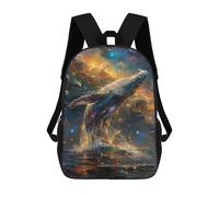 sinyumoney Whale in Cosmic Ocean Backpacks Kids 17inch School Backpack School Bag 3D Printed School Bag for Boys Elementary And Middle School Students