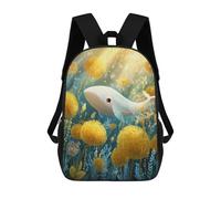 sinyumoney Whale in Dandelion Field-1 Backpack School Bag Large School Backpack for Boys - Perfect for Travel, Work And Daily Use 17inch
