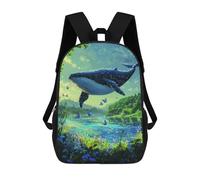 sinyumoney Whale in Fantasy Forest School Backpack Large School Backpack for Boys for Campus Outdoor Travel Sports 17inch