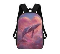 sinyumoney Whale in Pink Clouds Backpack School Lightweight Airport College Students Back Pack for Girl, Teen Girls 17inch