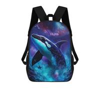 sinyumoney Whale in Space Art Print-2 School Backpack Lightweight Airport College Students Back Pack for Boys/Girls/Teenagers 17inch