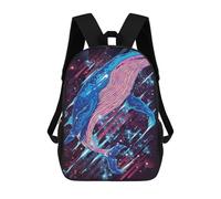 sinyumoney Whale in Space Galaxy Backpack Kids School Backpack School Bag 3D Printed Fashion School Bag for Boys Elementary And Middle School Student 17inch