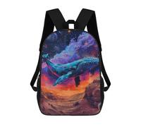 sinyumoney Whale in Space Painting Backpack for School 3D Printed Boys Girls School BagChildren Bookbag Travel Rucksack 17inch