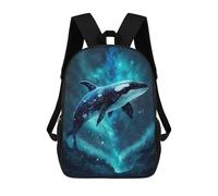 sinyumoney Whale in Space Wallpaper School Backpack Fashion Stationery Backpack Waterproof Casual Daypacks for Men/Women 17inch