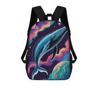 sinyumoney Whale in Space with Planets Backpacks 3D Printed Kids School Backpack Outdoor Casual Daypack Fashion Casual Children Backpacks Cute Travel Bags 17inch