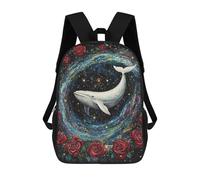 sinyumoney Whale in Space with Roses-1 Rucksack Water Resistant Computer Rucksack for Camping Outdoor Adventures And Daily Travel 17inch
