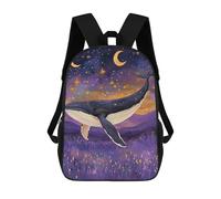 sinyumoney Whale in Starry Night-1 School Backpack for Girls 17inch Casual Daypack Lightweight Rucksack Boy Girl Backpack for Middle School Students