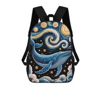 sinyumoney Whale in Starry Night Sky Art Backpack 3D Printed School Bag For Boys High Capacity Travel Backpacks Book Bags Boys School Bag Mochila 17inch