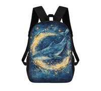 sinyumoney Whale in Starry Sky Art Print-2 3D Printed 17inch School Bag Children's School Backpack Travel Backpacks Casual Fashion Bag for Kids School Students