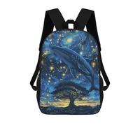 sinyumoney Whale in Starry Sky Kids Backpack, Backpack School Bag, Backpacks Kids School 3D Printed School Bags for Elementary And Middle School Students Teens Birthday Gift 17inch