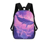 sinyumoney Whale in The Clouds 3D Printed Children's School Backpack for Kids High Capacity Travel Rucksacks Book Bags Kids School Bag Back Pack 17inch