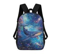 sinyumoney Whale in The Galaxy Backpacks Kids School Backpack School Bag 3D Printed School Bag for Boys Elementary And Middle School Students 17inch